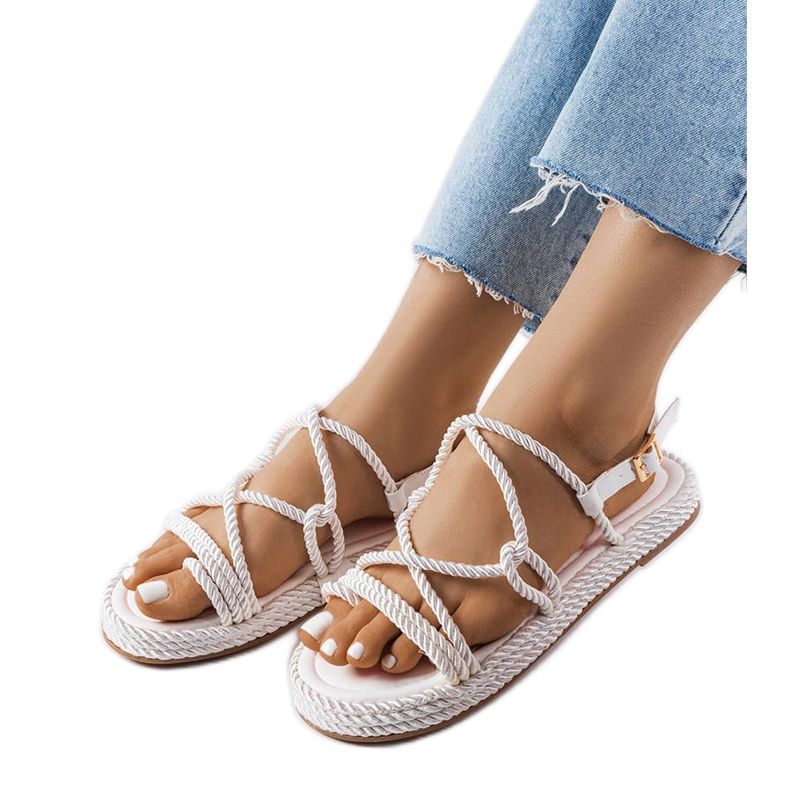 Sandales tressées blanches Burwell