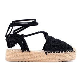 Espadrilles noires à plateforme de Shelovet boho