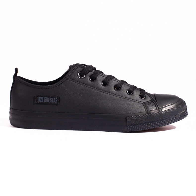 Baskets noires pour hommes en cuir écologique Big Star KK174009 le noir Baskets noires pour hommes en cuir écologique Big Star KK174009 le noir