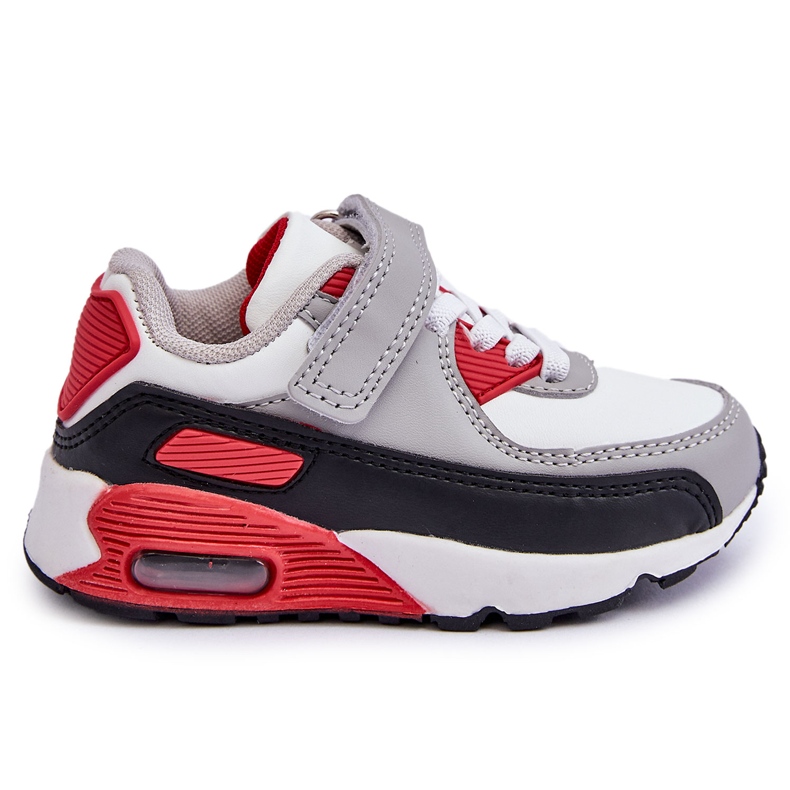 FR1 Chaussures de sport à plateforme en cuir pour enfants Blanc et rouge Lori blanche