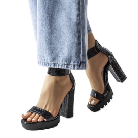 Sandales noires à imprimé serpent de Knoxville