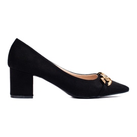 Shelovet Escarpins pointus à talons bas pour femmes Noir le noir