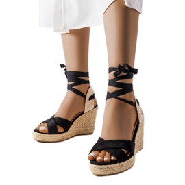 Espadrilles compensées noires Reviloa le noir