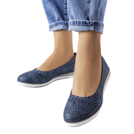 Chaussures plates ajourées bleu marine de Findley Chaussures plates ajourées bleu marine de Findley