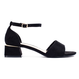 Sandales noires à talons bas Shelovet