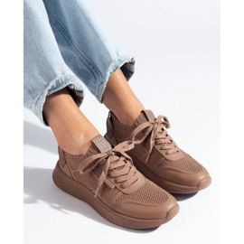 Chaussures de sport femme marron Big Star LL274416 Memory Foam beige Chaussures de sport femme marron Big Star LL274416 Memory Foam beige