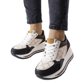 Baskets compensées noires Pouliotte le noir