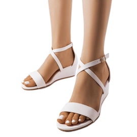 Sandales compensées blanches Flushing