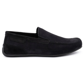 Polbut Mocassins homme cuir 2105 nubuck noir