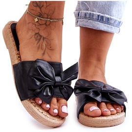 FK1 Chaussons Femme Tendance Avec Nœud Noir Estera le noir FK1 Chaussons Femme Tendance Avec Nœud Noir Estera le noir
