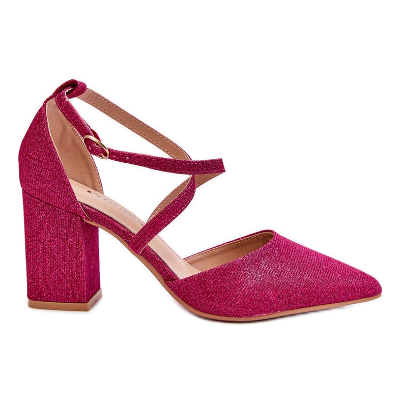 WS1 Escarpins à paillettes à la mode sur le talon fuchsia Galaxy rose