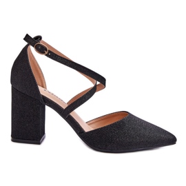 WS1 Escarpins brillants à la mode sur le talon noir Galaxy