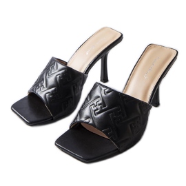 Sandales à talons élégantes noires de Cambrina le noir Sandales à talons élégantes noires de Cambrina le noir