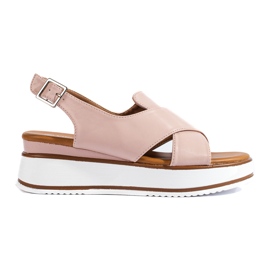 Sandales compensées basses Vinceza confortables pour femmes beige