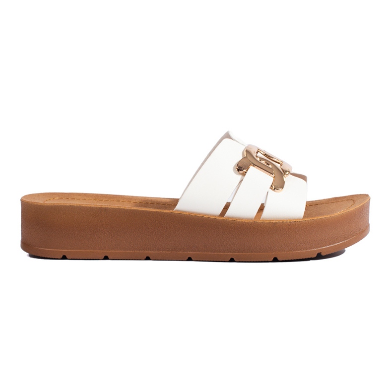 Chaussons compensés Shelovet blancs pour femmes blanche