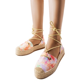 Espadrilles jaunes à plateforme à lacets Duffet