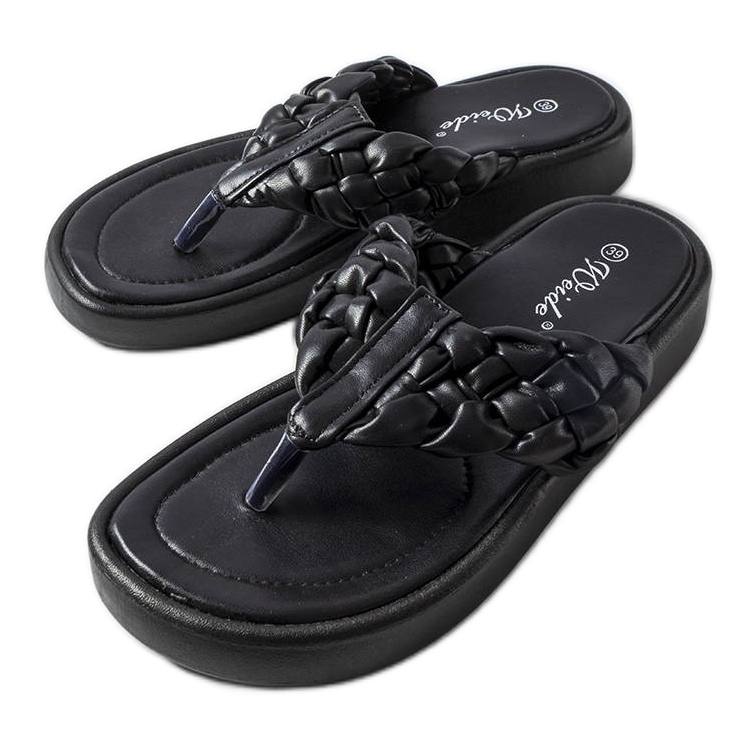 Inna Tongs tissées Zula noires le noir