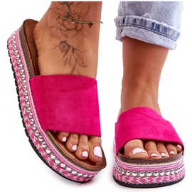 WR1 Chaussons Femme Daim Lisse Fuchsia Hayen rose