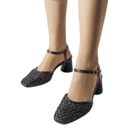 Sandales noires ajourées à talons Werina