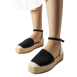 Espadrilles noires avec empiècement pailleté de Myasia