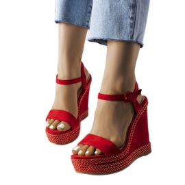 Sandales compensées rouges Inala