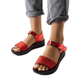 Sandales compensées Blask rouges