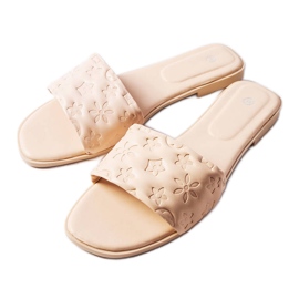 Sandales plates beiges Amalie