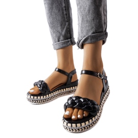 Sandales noires à plateforme Katrin