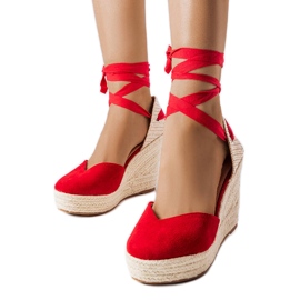 Espadrilles compensées rouges Adelinda