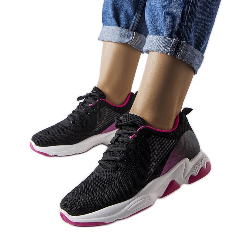 Inna Baskets de sport noires et roses Giana le noir