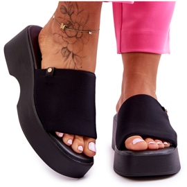 Chaussons Plateforme Femme Noir Carmela