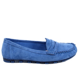 Mocassins femme en daim Anaya Bleu