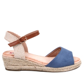 Eakes Sandales espadrilles compensées bleues