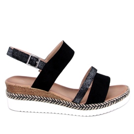 Sandales compensées de Frazier Black noir