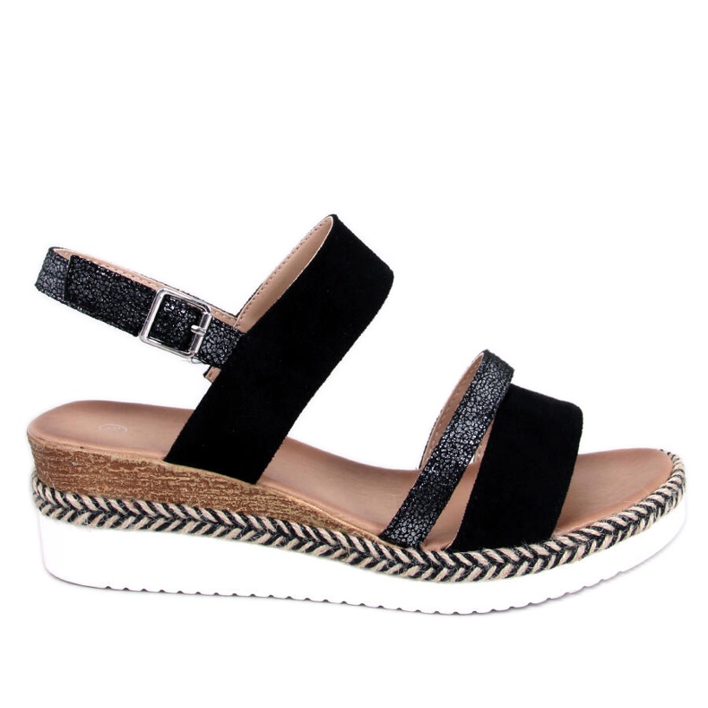 Sandales compensées de Frazier Black le noir