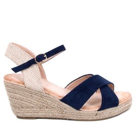 Sandales compensées espadrilles Willa bleues