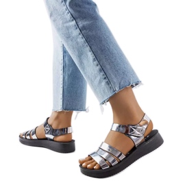 Sandales QT2311-3 Argent Tpu noir