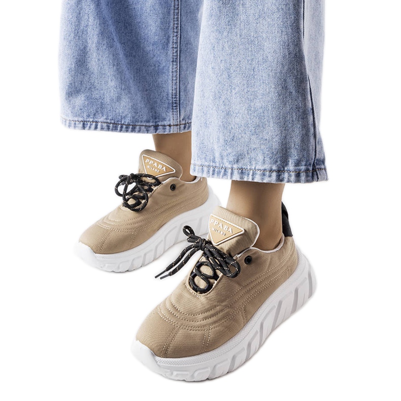 Baskets beige foncé Aisys