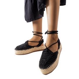 Espadrilles noires à lacets Partenia