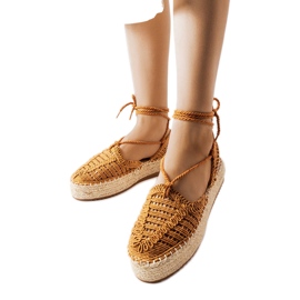 Espadrilles à lacets camel de Partenia brun