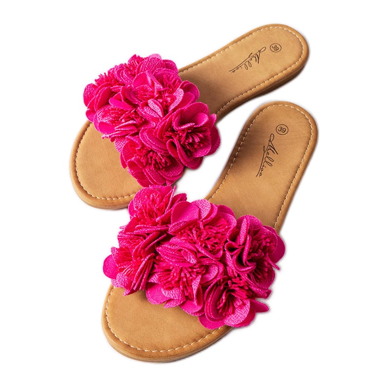 Chaussons Alfrida roses à fleurs