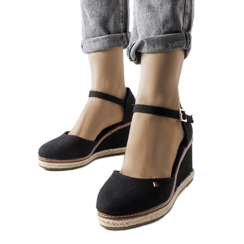 Espadrilles compensées noires Adelinda le noir
