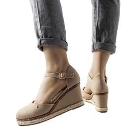 Espadrilles compensées beiges Adelinda