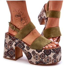 Sandales a Talons en Cuir Maciejka 06089-24 Vert Sandales a Talons en Cuir Maciejka 06089-24 Vert