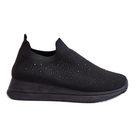 WR1 Baskets à enfiler pour femmes avec strass Noir Gianni