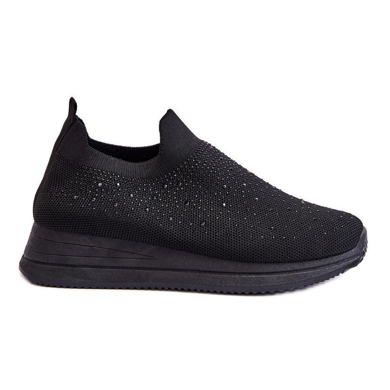 WR1 Baskets à enfiler pour femmes avec strass Noir Gianni le noir