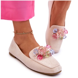 PS1 Mocassins en daim avec cristaux décoratifs beige Arvilla PS1 Mocassins en daim avec cristaux décoratifs beige Arvilla