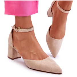 Escarpins à Talons en Daim Beige Promise