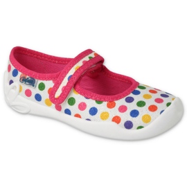 Slippers de Befado Girls 114x494 avec des points colorés rose