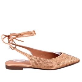 Ballerines talon ouvert strass par Vonda Champagne doré